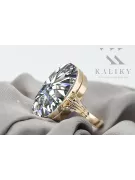 Anneau Artisanat vintage Zircon Or jaune 14 carats vrc113y